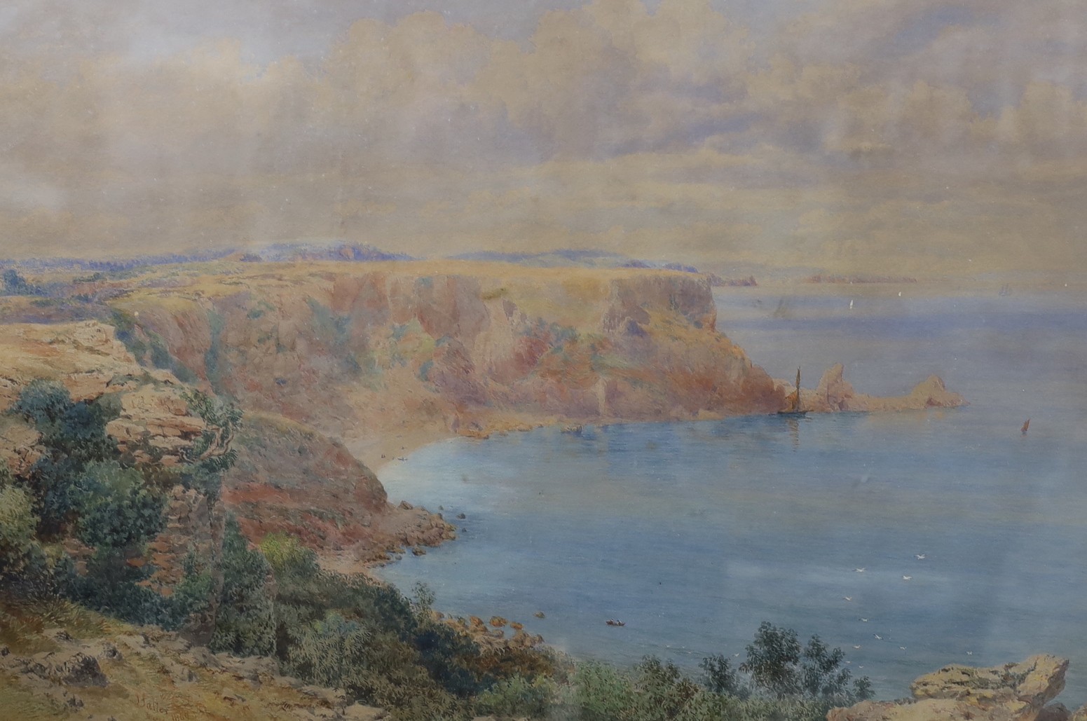 John William Salter (1825-1891), watercolour, 'Ansty's Cove, Near Torquay', artist label verso, 35 x 54cm